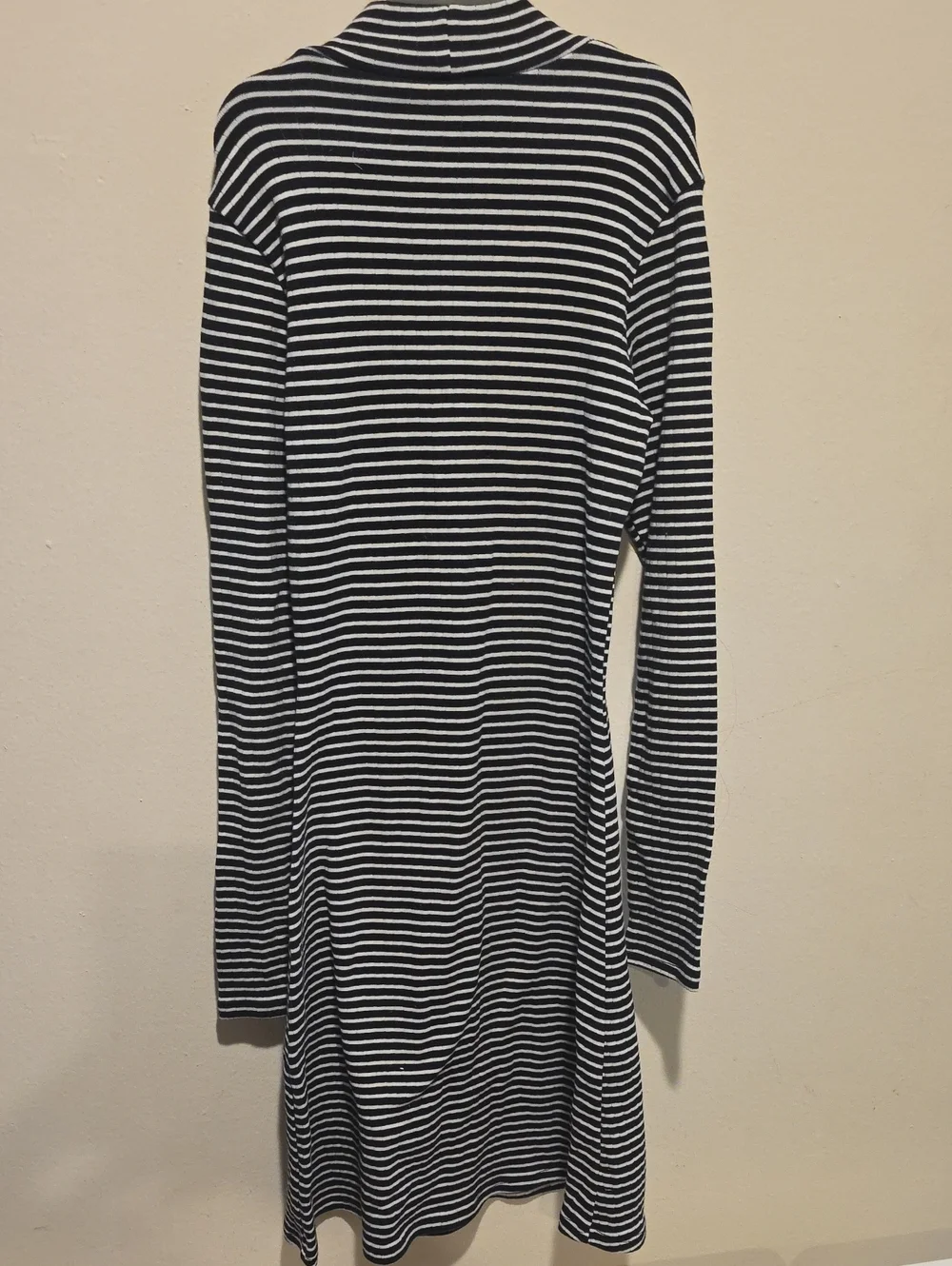 American Apparel Black & White Striped Long Sleeve Turtleneck Dress Size Xs